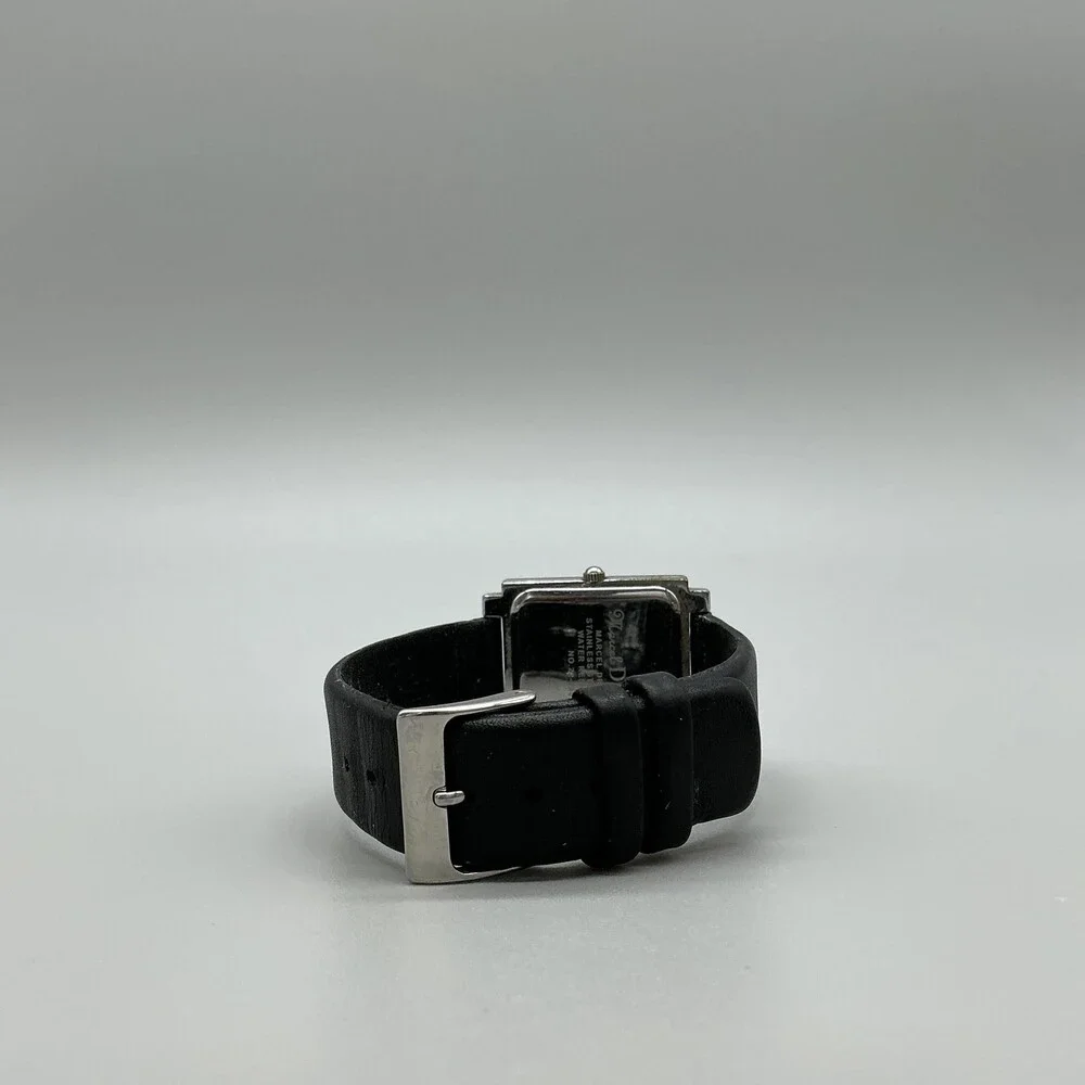 Marcel Drucker 22-390 Womens Watch 29mm White Dial Black Leather New Battery